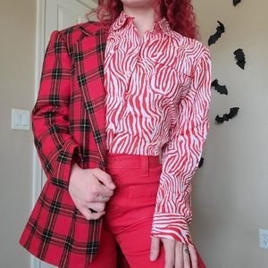 ☀️ Orange Zebra Print Button up